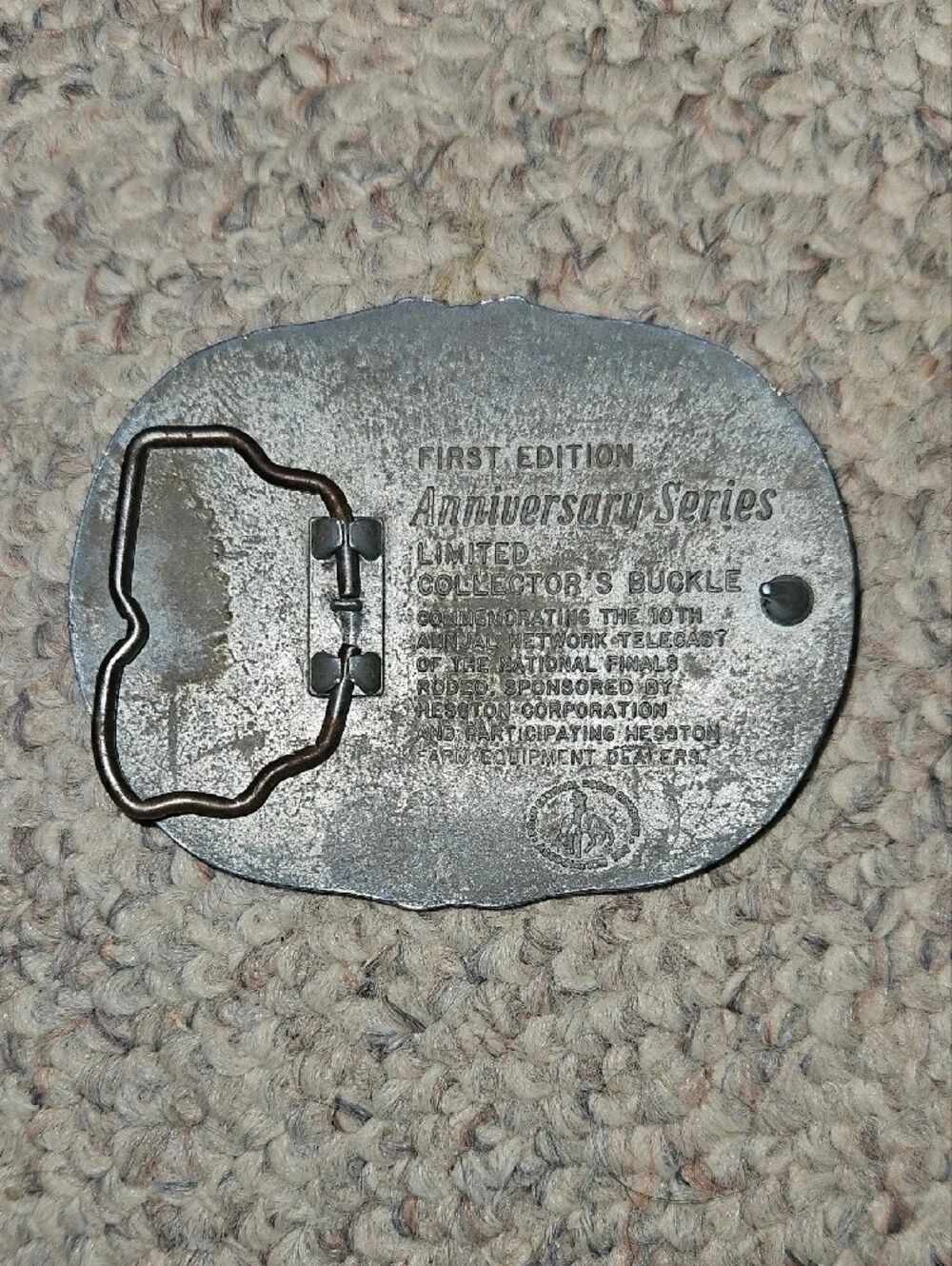 Vintage Hesston NFR 25th Anniversary Belt Buckle - Silver Tone
